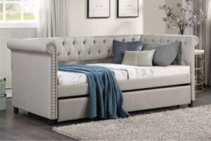 Upholstered Daybed with Tufted Backrest