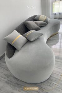 Curved Sofaset with Contrast Piping