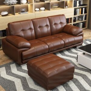 Contemporary Cool Leather Loveseat