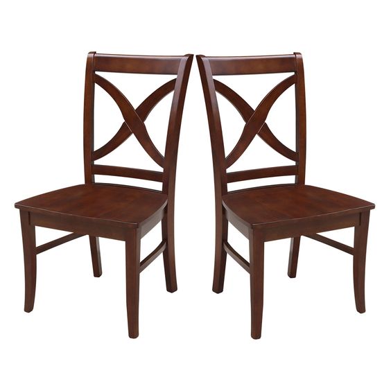 Elegant Cross-Back Wooden Dining Chair
