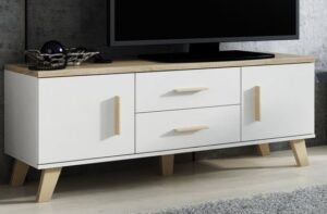 Whimsical TV Stand with Colorful Accents
