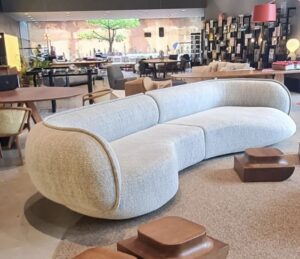 Curved Sofaset with Contrast Piping