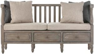 Brown Cushions Pillows Rustic Bench