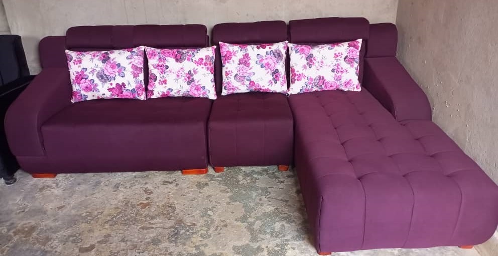Tufted Velvet Chaise Sofa Set