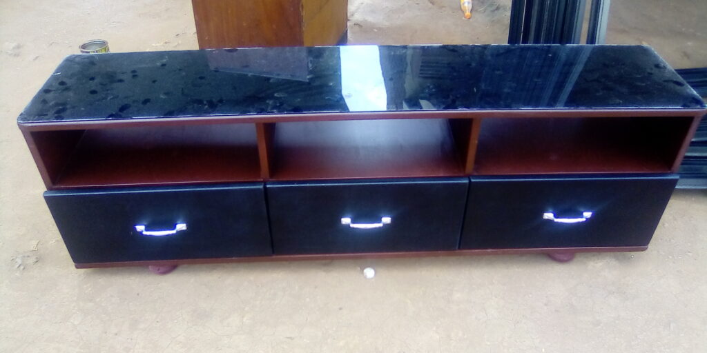 Compact TV Stand with Open Shelves