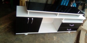 Compact TV Stand with Open Shelves