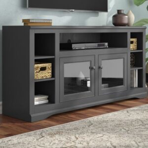 Contemporary Wall-Mounted TV Shelf with Adjustable Shelves