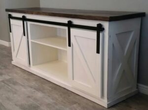 Rustic TV Stand with Sliding Barn Doors