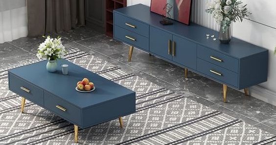 Whimsical TV Stand with Colorful Accents