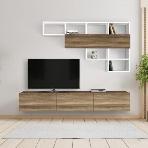Contemporary TV Wall Unit with Swivel Mount:
