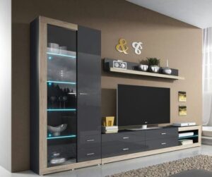 Contemporary Floating TV Shelf with Built-In Lighting
