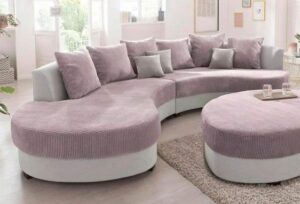 Curved Velvet Sofa Set