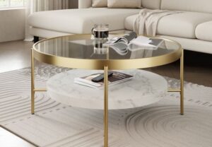 Gold-Finished Coffee Table