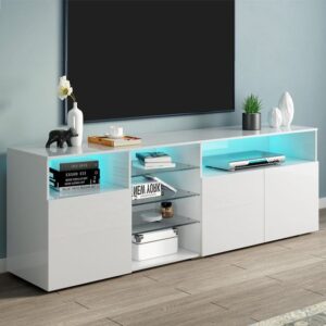 Contemporary TV Stand with LED Lighting