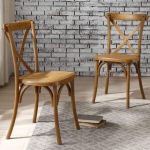 Elegant Cross-Back Wooden Dining Chair
