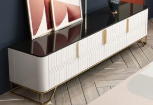 Art Deco-Inspired TV Stand with Glamorous Accents