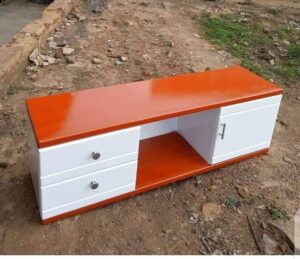 Rustic TV Stand with Open Shelving: