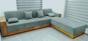 Artisanal Allure Wooden Sofa Set