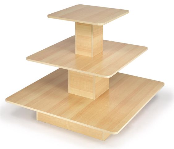 Tiered Wooden Pyramid Shop Display Stand