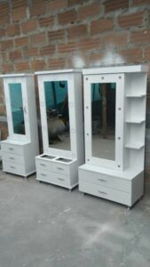 Freestanding Jewelry Armoire with Built-in Mirror