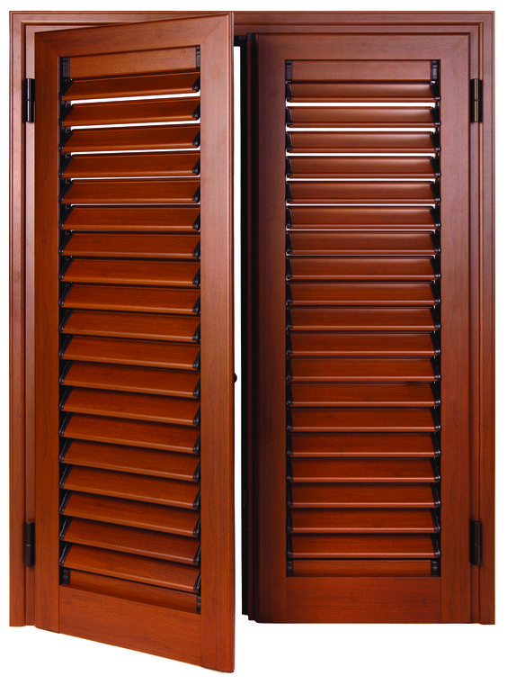 Coastal-Style Louvered Wooden Door