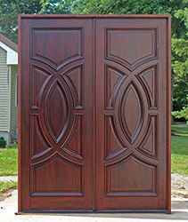 Art Deco-Inspired Wooden Door with Geometric Patterns