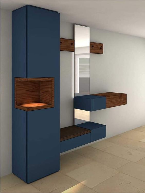 Contemporary Wall-Mounted Dressing Mirror with Floating Shelf