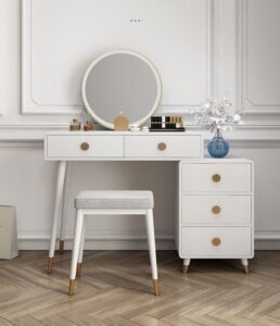 Round Vanity Mirror with Swivel Stand