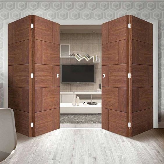 Modern Bi-Fold Wooden Door for IndoorOutdoor Living