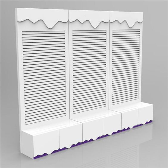 Modern Wooden Slatwall Display Shelves