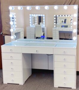 Rectangular Dressing Mirror with Integrated LED Touch Screen
