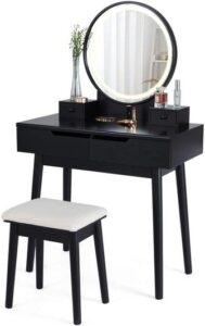 Round Vanity Mirror with Swivel Stand