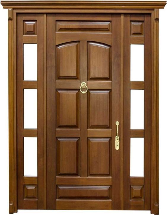 Contemporary Glass-Panel Wooden Door