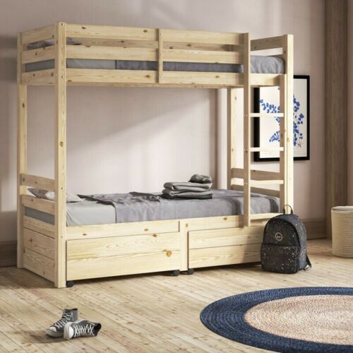 Eclectic Wooden Bunk Bed with Customizable Options