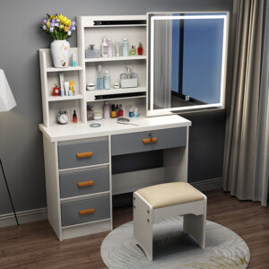 Artisanal Handcrafted Dressing Mirror with Mosaic Accents