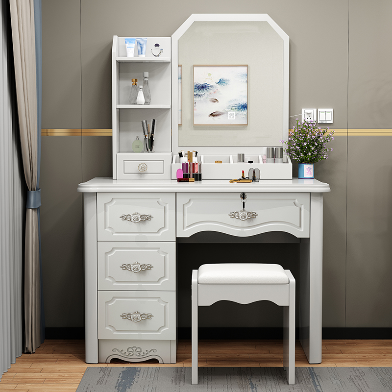 Artisanal Handcrafted Dressing Mirror with Mosaic Accents