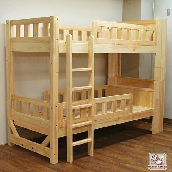 Top 17 Classic Wooden Twin Over Twin Bunk Bed Designs in Uganda