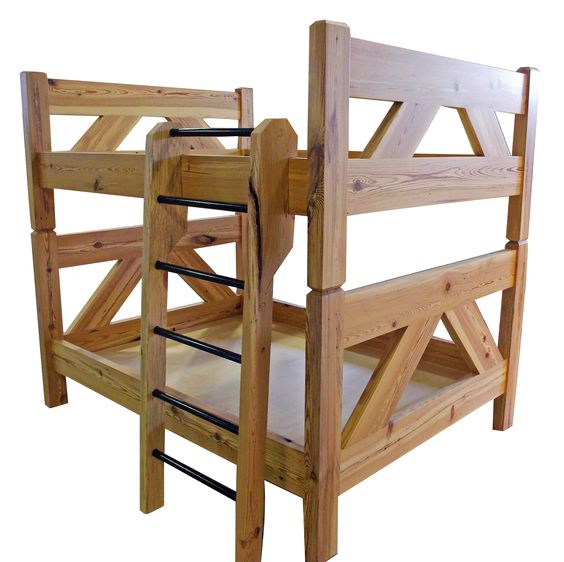 Victorian-inspired Wooden Bunk Bed with Carved Details
