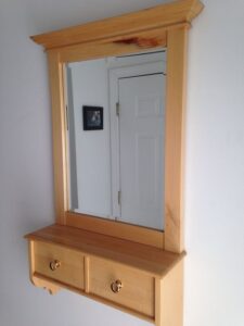 Rustic Wooden Dressing Mirror with Distressed Finish