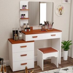 Oval Vanity Mirror with Decorative Metal Frame