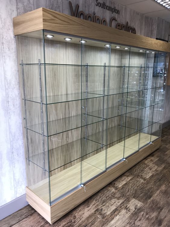 Glass Pedestal Display Table with Metal Base