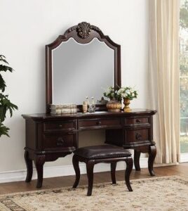 Vintage-Style Vanity Dressing Mirror with Ornate Details