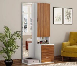 Floor-Length Cheval Dressing Mirror with Tilting Mechanism