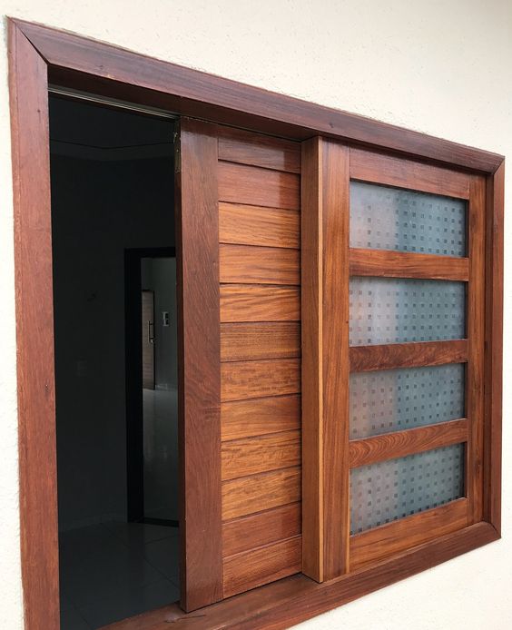 Coastal-Style Louvered Wooden Door