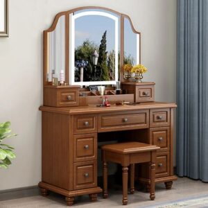 Oval Vanity Mirror with Decorative Metal Frame