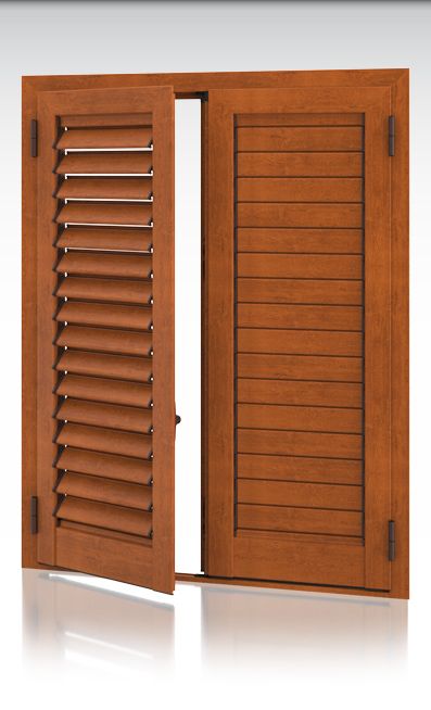 Coastal-Style Louvered Wooden Door