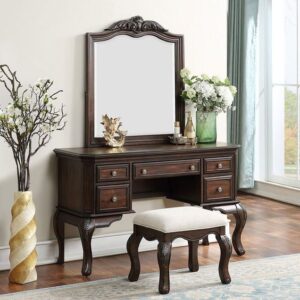 Vintage-Style Vanity Dressing Mirror with Ornate Details