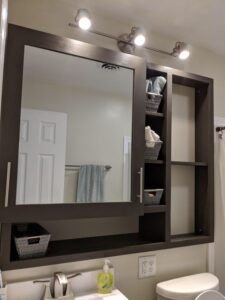 Wall-Mounted Dressing Mirror with Storage Shelves