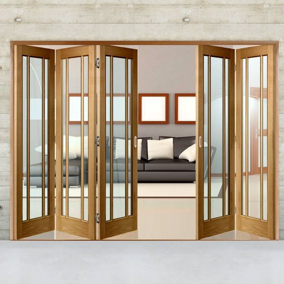 Modern Bi-Fold Wooden Door for IndoorOutdoor Living