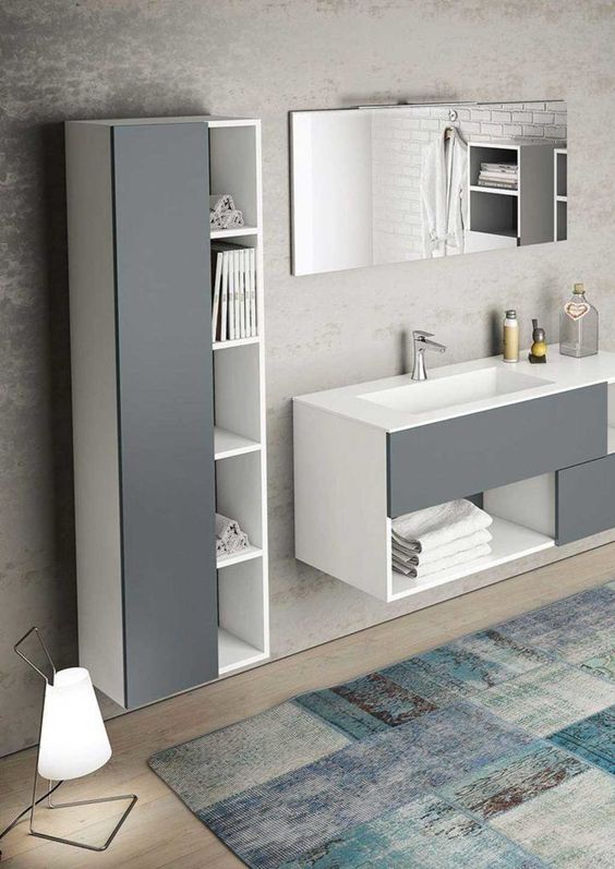 Wall-Mounted Dressing Mirror with Storage Shelves